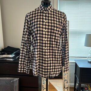 J. Crew Women’s Navy and White Plaid Shirt